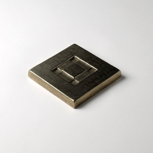 2" x 2" Metal Center Decorative Tile Insert, White Bronze