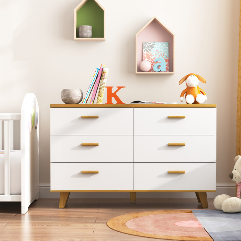 Commode 6 tiroirs large blanche