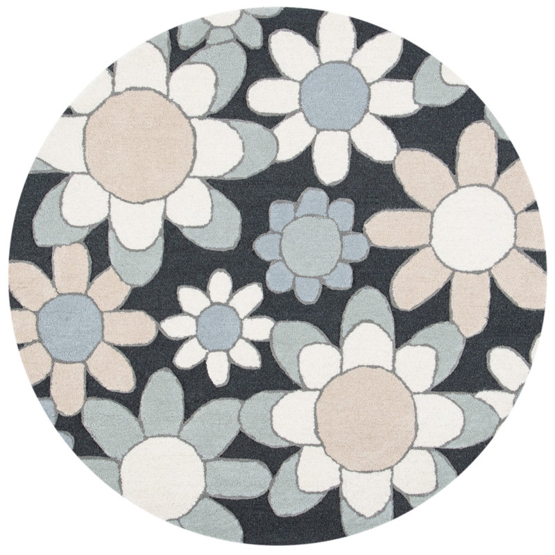 Asel Hand Tufted Wool And Cotton With Latex Rug, Round 5'