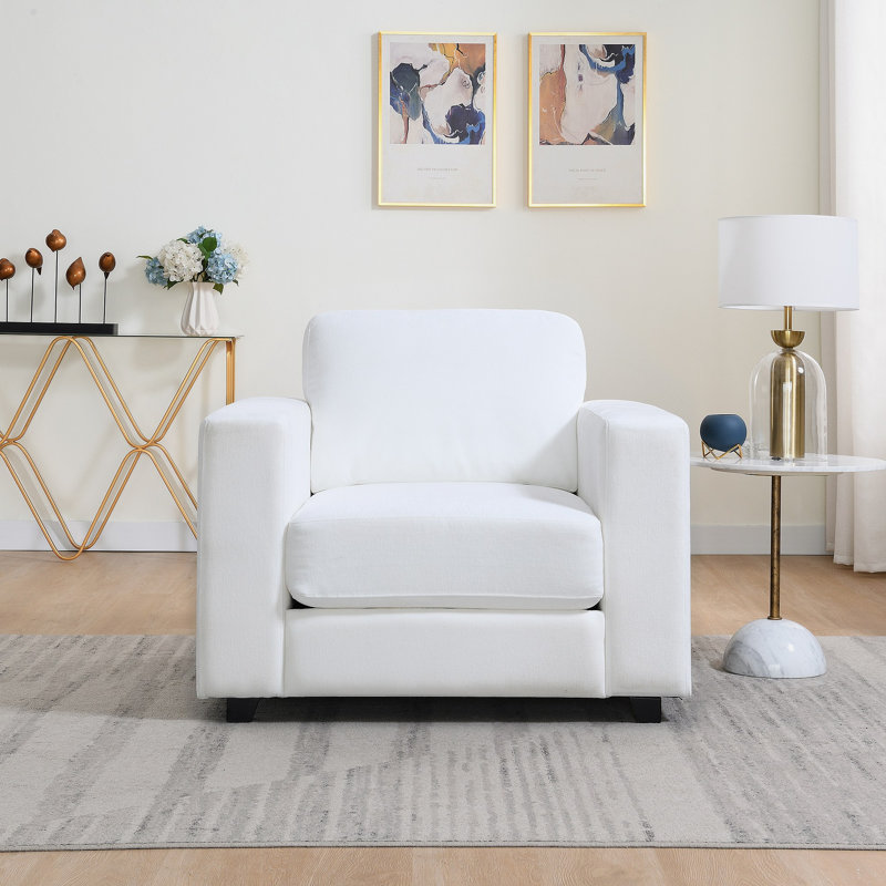 Chaise d'appoint Evelyn, Ivoire ivoire