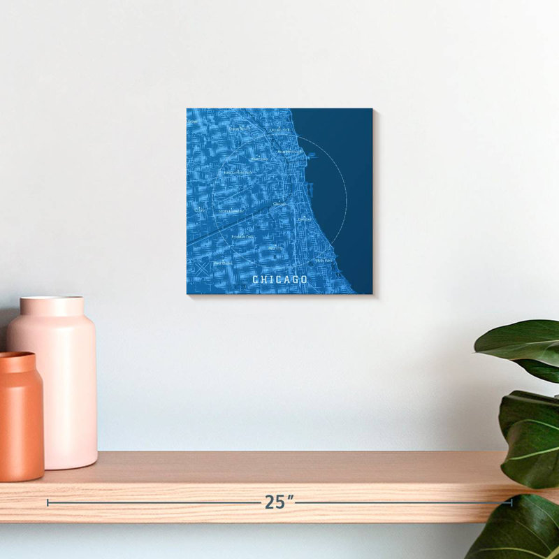 Carte bleue de Chicago, H 10 po x l 10 po