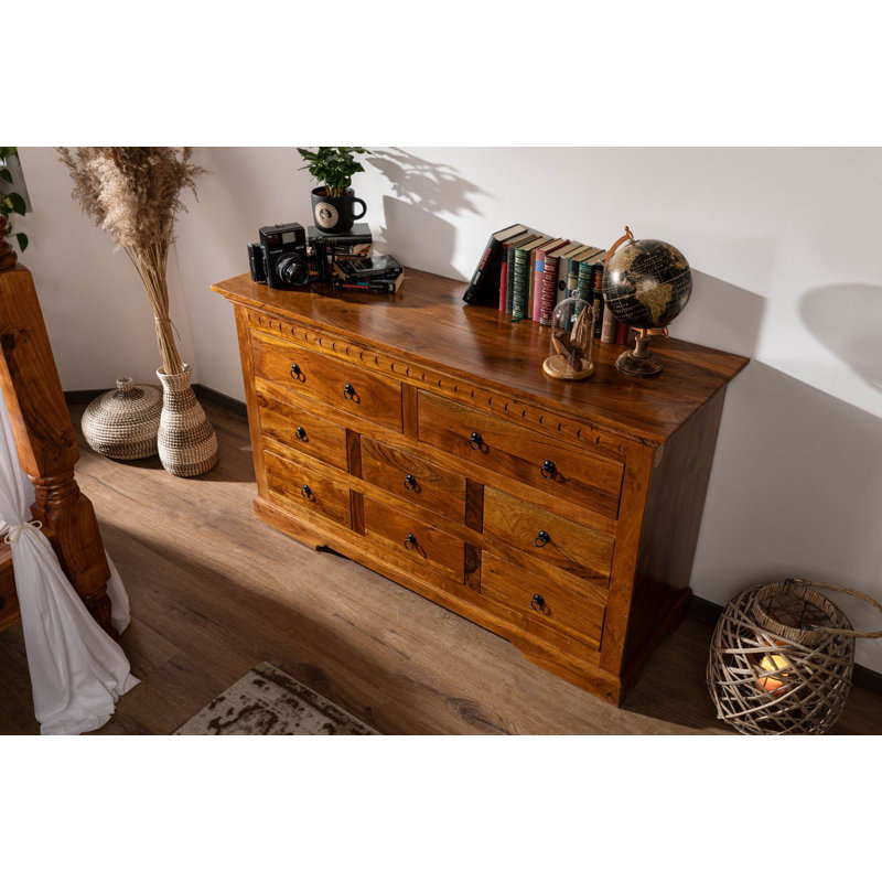 Oxford Solid Wood 145cm W 8 - Drawer Chest of Drawers