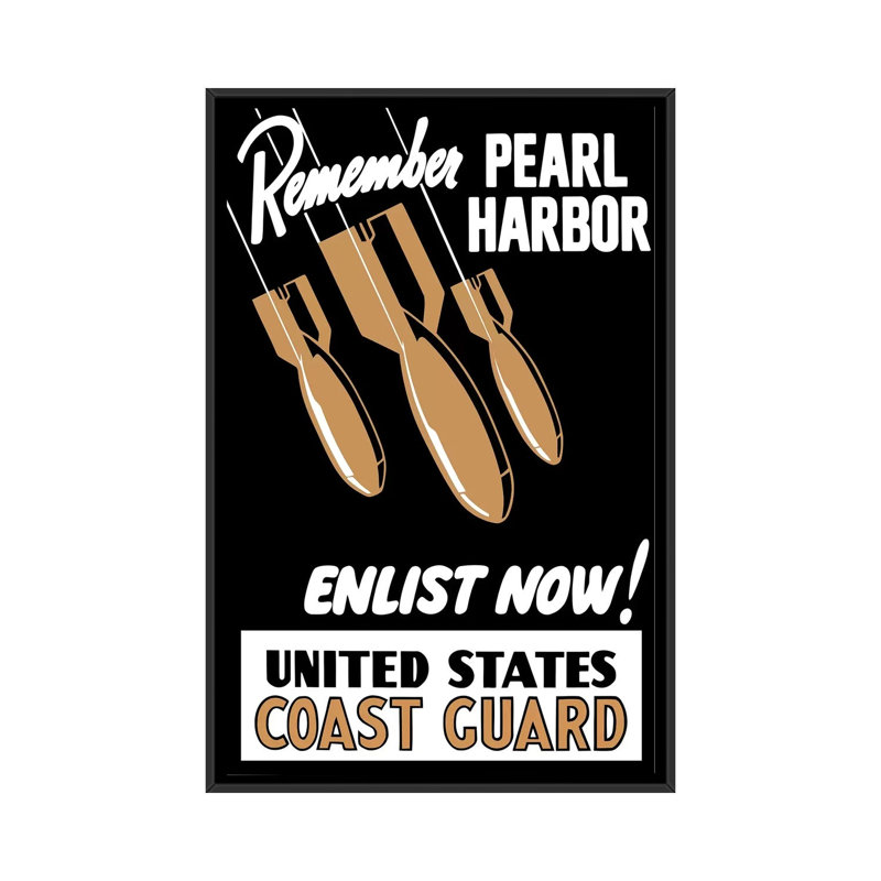 « wwii poster avec bombe », affiche rétro sur toile, H 26 po x l 18 po x P 1,5 po, Toile avec cadre noir, Pas de tapis