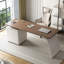Bureau à 3 tiroirs brun noisette + beige massif massif + bois manufacturé-109080103-109080107