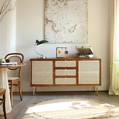 Modern Walnut Solid Wood Sideboard
