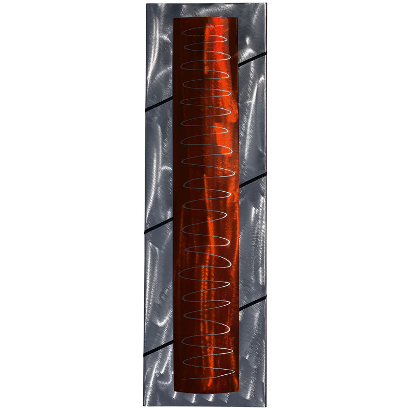 Décoration murale abstraite, Rouge / argent