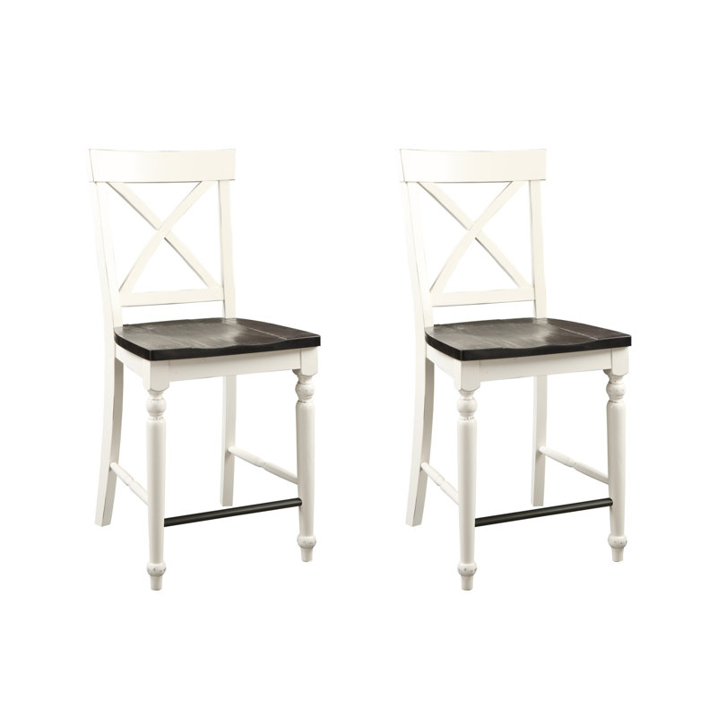 Ensemble de 2 tabourets de bar 24 "bruns et blancs