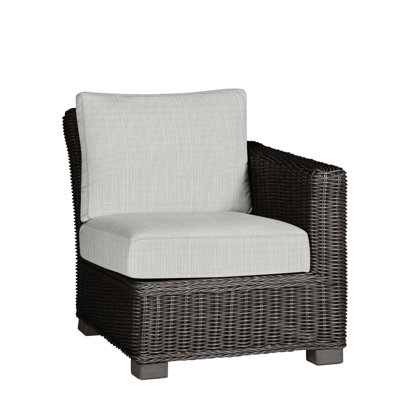 Canapé modulaire rustique tissé à droite - gris ardoise