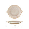 Stoneware Plate with Handles, Cream and Plum Crackle Glaze