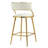 (Set Of 2) 26'' Counter Height Bar Stools Corduroy Kitchen Island Counter Bar Stool With Back,Golden Chromed Base And Footrest (Beige)-2138448891-2138448892