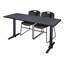 Neyland Cain T-Base training table and 2 Zeng stackable chairs-32520316-32520309-32520307