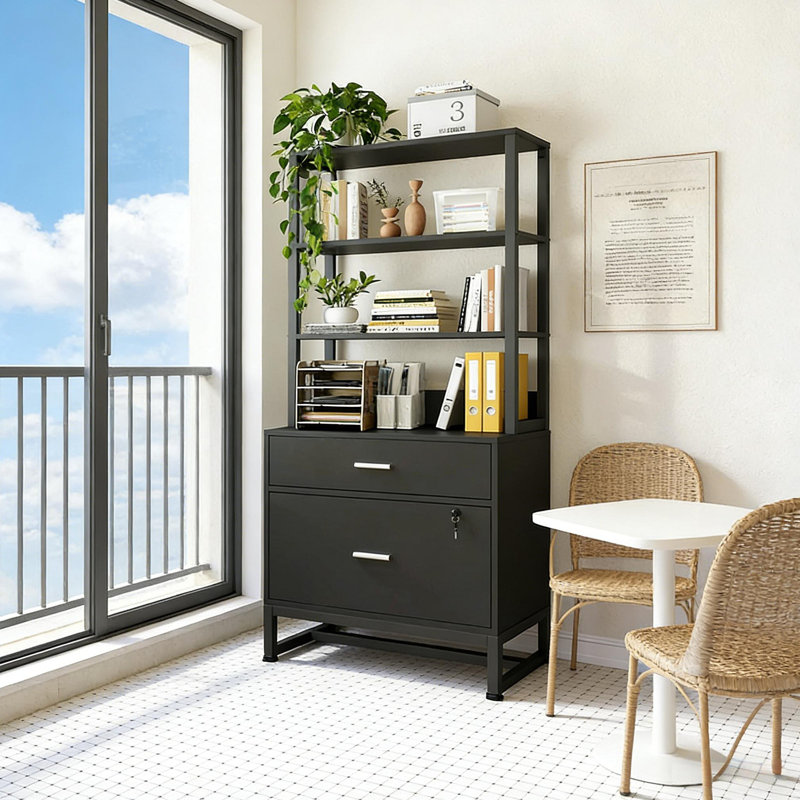 Spacious Filing Cabinet,Height File Cabinet,Stable Cabinet With Open Bookcase