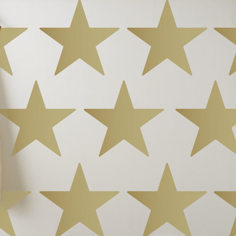 Décalcomanie murale étoiles americana, H 24 po x l 33 po x P 0,01 po, Or