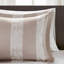Ensemble de couette 7 pièces en jacquard chenille taupe, format king-136391826