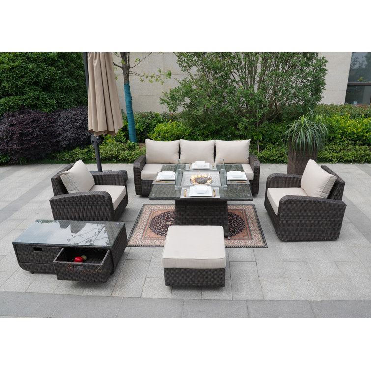 6 - Person Patio Conversation Sets with Cushions