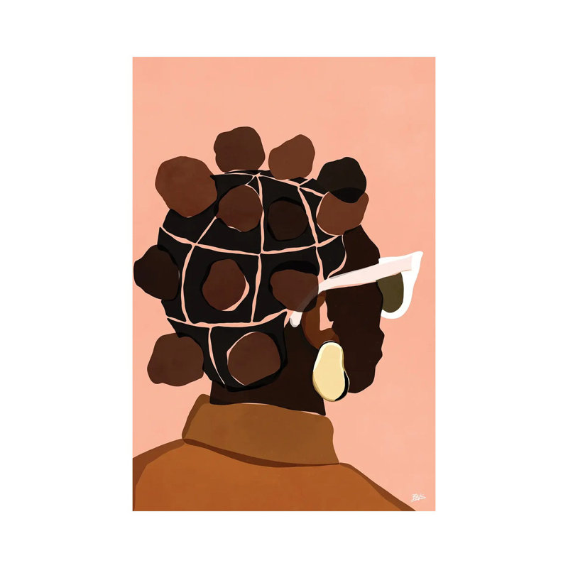 Ébène par Brie Nicole-impression d’art graphique, Toile tendue, Pas de tapis, H 12 po x l 8 po x P 0,75 po