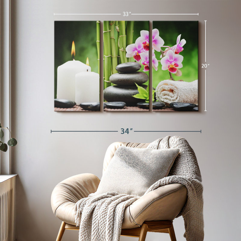 Zen Spa Indulgence Canvas Print, H 20 po x l 33 po x P 1,25 po