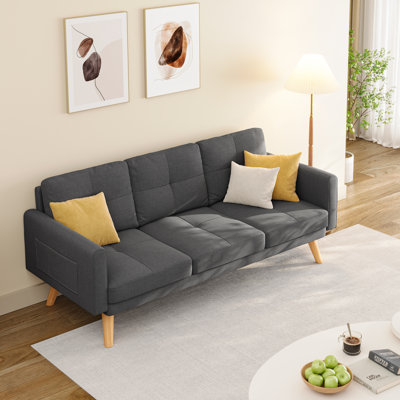 Canapé inclinable moderne à 3 places avec poches latérales pour le salon, la chambre à coucher ou le bureau à domicile