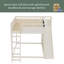 Lit mezzanine avec tête de lit tapissier et tablettes de rangement, complet avec échelle et glissade-1295491273-1295491274