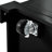 Fluted Kitchen Island with Trash Can Storage Cabinet, Power Outlet, Internal Storage Rack, Rolling Kitchen Islands on 5 Wheels with 3 Drawer, 3 Open Side Racks for 10 Gallon Garbage Bin, Black-1242105510