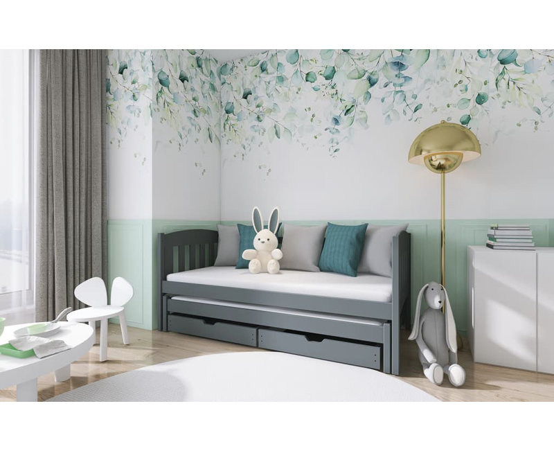 Denali 90 X 190cm Bunk Bed with Storage Included with Trundle Included, Graphite