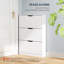 Armoire à chaussures avec 3 tiroirs rabattables, armoire de rangement pour chaussures mince, blanc