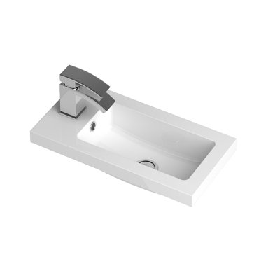 Nuie Furniture Ceramics 135mm W Polymarble Rectangular Sink with Overflow
