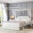 Upholstered And Metal Canopy Platform Bed With Two Storage Drawers-1625548490