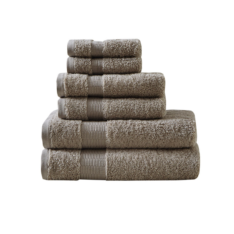 Ensemble de serviettes 6 pièces Gracie Mills Emrys, Brun foncé