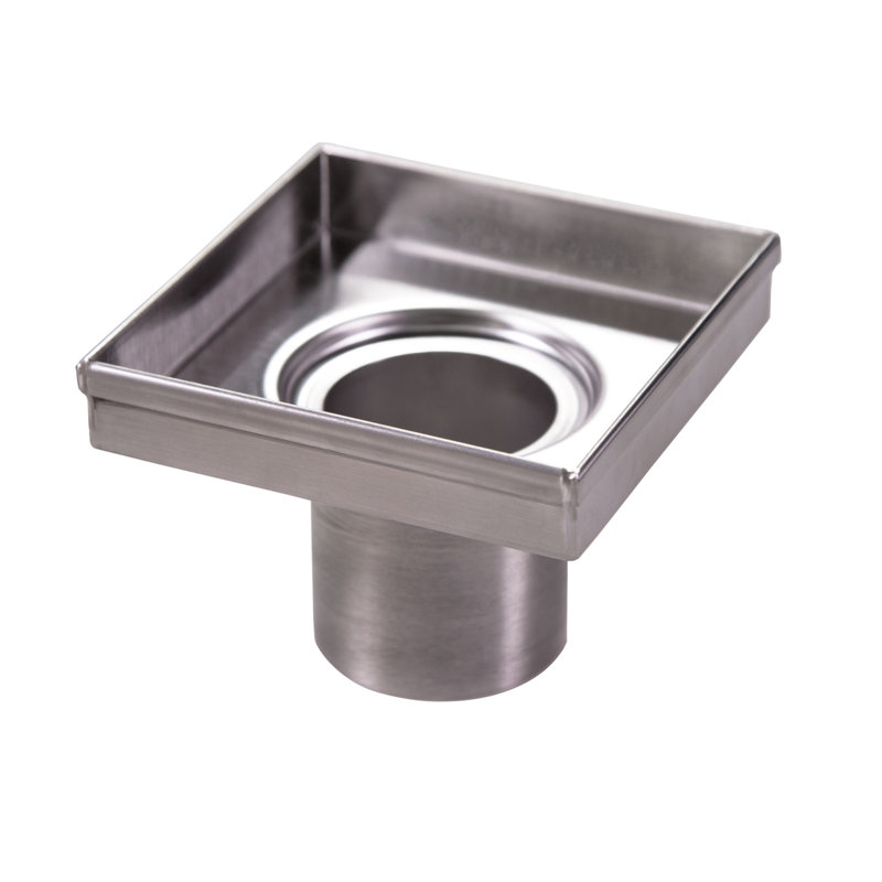 Stainless Steel 4" Square Modern Shower Drain
