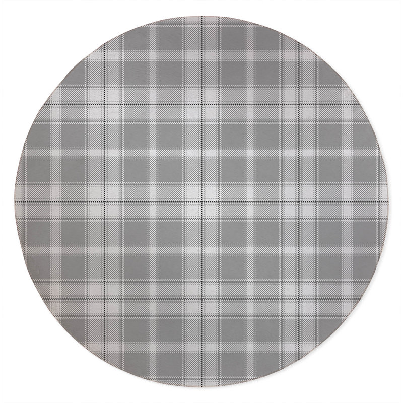 Tapis d'extérieur antidérapant Billy Tartan, Rond 5 pi