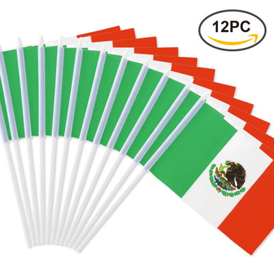 Mexico Mini Handheld Small Miniature Mexican Polyester 5 x 8 in. Flag