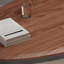 Bureau à 3 tiroirs brun noisette + bois massif ovale beige + métal-109080030-109080033