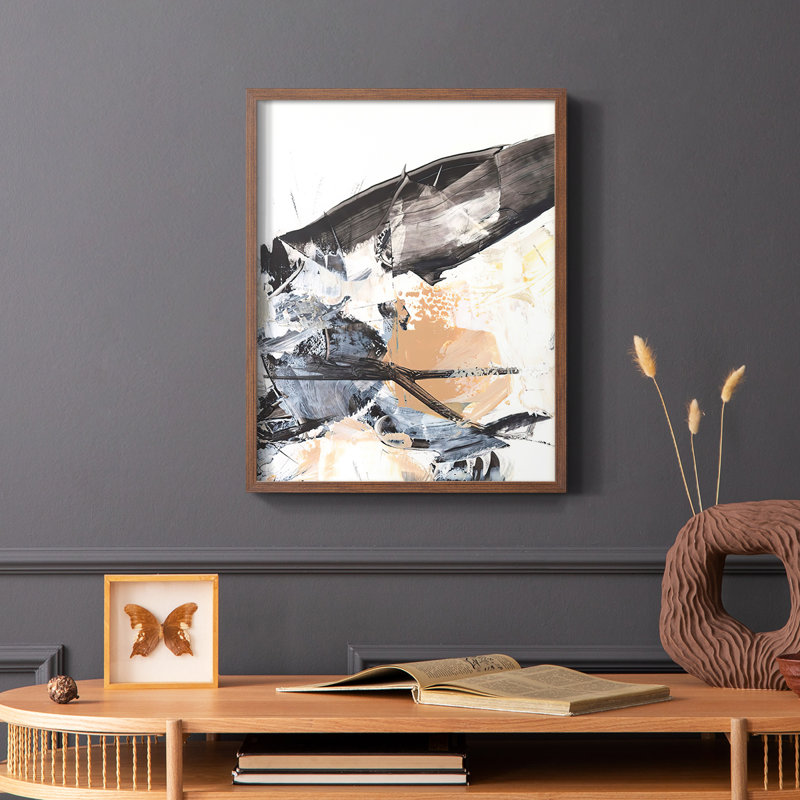 Ruckus IV Framed Print - Solid Wood, Brown, 10" H x 8" W
