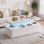 Table basse moderne à haute brillance avec lumière DEL, table de cocktail lumineuse à double couche pour le salon Petit décor à la maison-2089158600-2109615518-1941418948