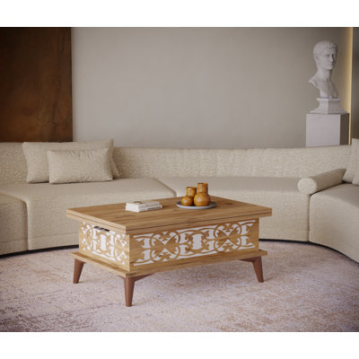 Codecido Lift Top Extendable Frame Coffee Table with Storage