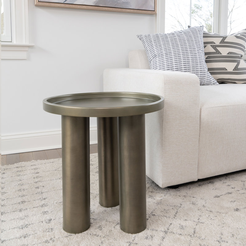 Sofia End Table, Industrial Nickel