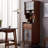 23.62"Solid Wood Pine Tempered Glass brown Sideboard