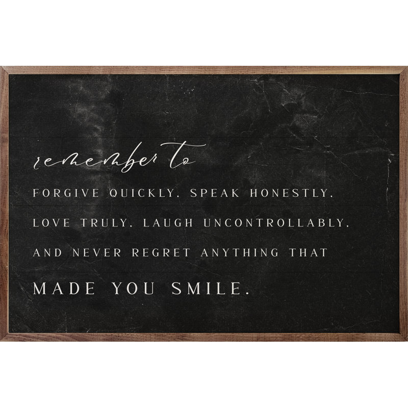 Made You Smile - noir, H 5 po x l 8 po