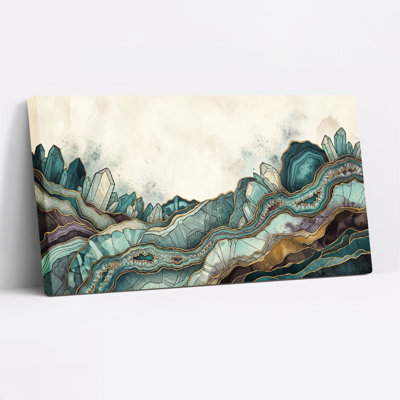 Ensemble de 1 tableau sur toile représentant un paysage de cristal