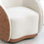 Fauteuil demi-tonneau pivotant en velours Aastha-131378998