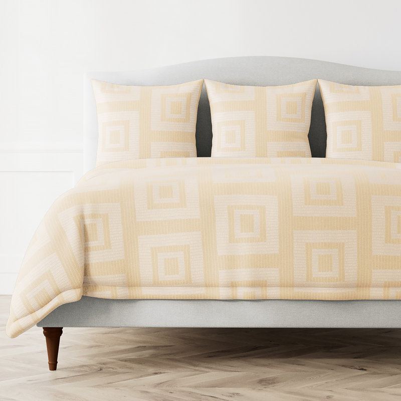 Piastrella Duvet Cover, Sand, Queen Duvet Cover