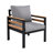 4-Piece Outdoor Furniture Sofa Set For 5 People With Acacia Wood Armrests, Patio Conversation Set With Removable Cushion And Solid Wood Coffee Table For Garden And Backyard, Grey-2056353364