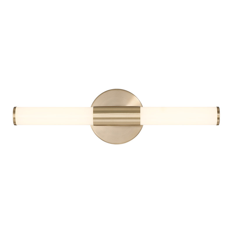 Éclairage pour meuble-lavabo cylindrique à DEL 18 po en laiton, 18in, Brass