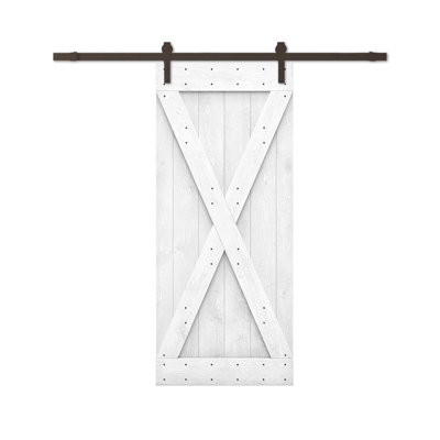 Calhome 84 in. H Barn Door with Barn Door Hardware