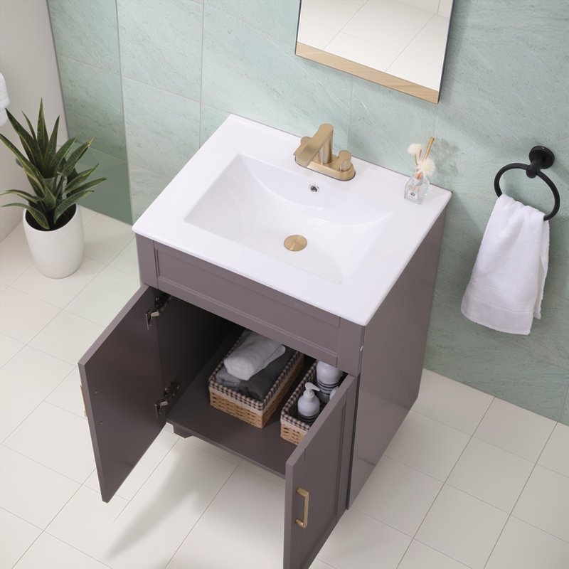 Meuble-lavabo simple 24 po, Noir, noir, noir, noir