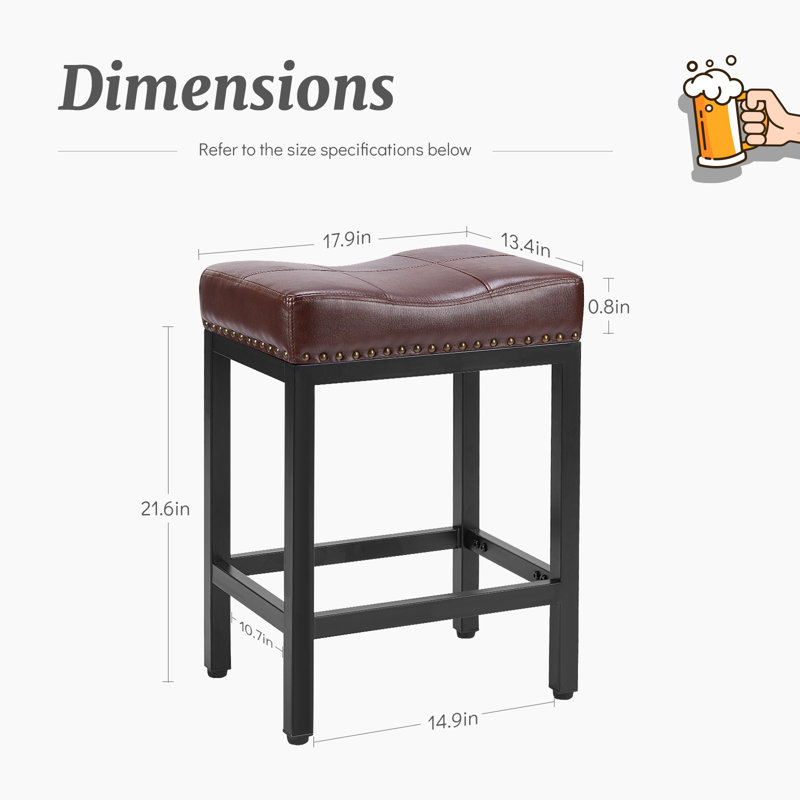 Tabouret de comptoir rembourré avec structure en bois massif (ensemble de 4), Brun