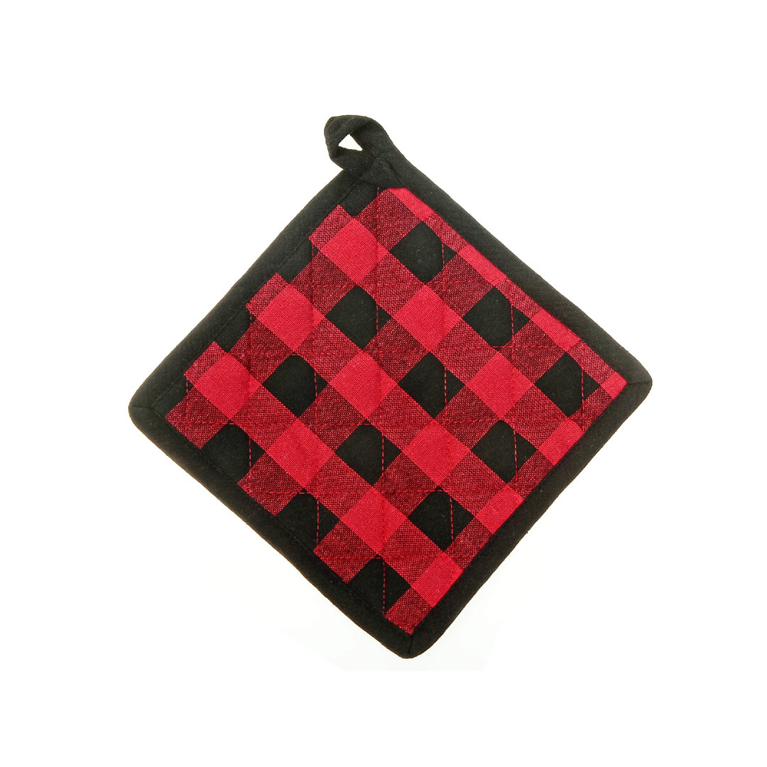 IH Casadécor Checkered Cotton Potholder Set (Set of 4) iH casadécor