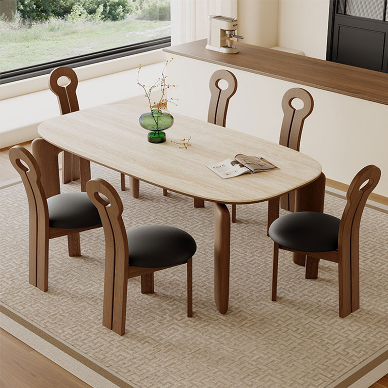Ensemble de salle à manger rectangulaire en bois massif French Vintage, H 29,5 po x L 70,8 po x l 31,4 po