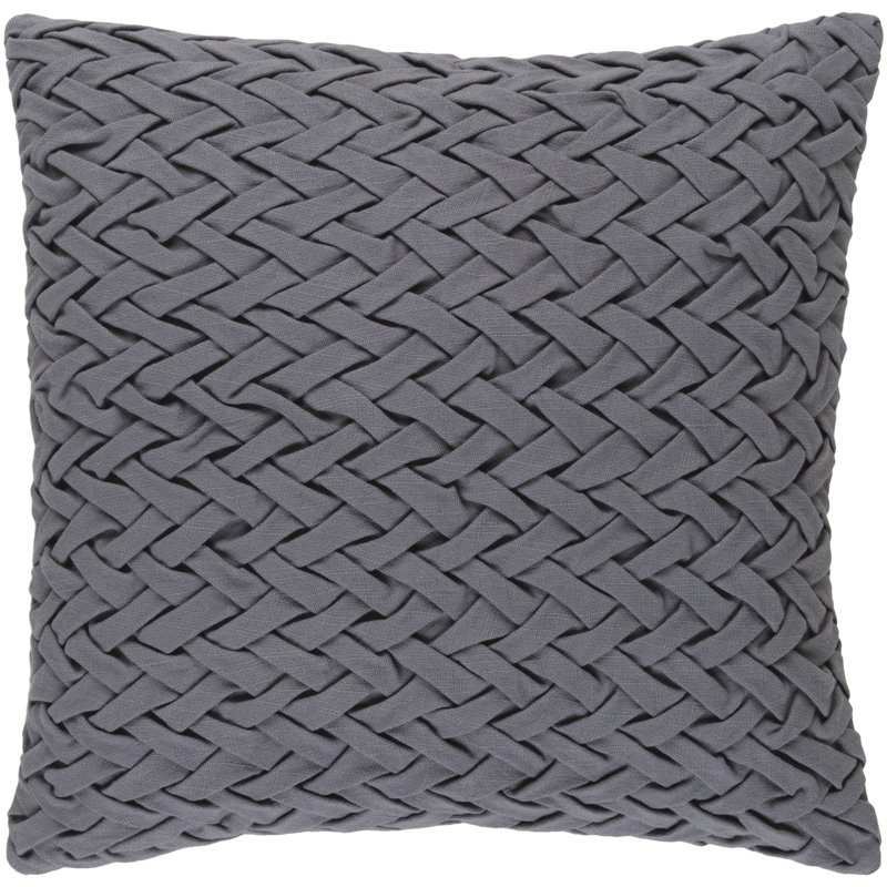 Facade Cotton Throw Pillow Cover, Taupe, 18" H x 18"
